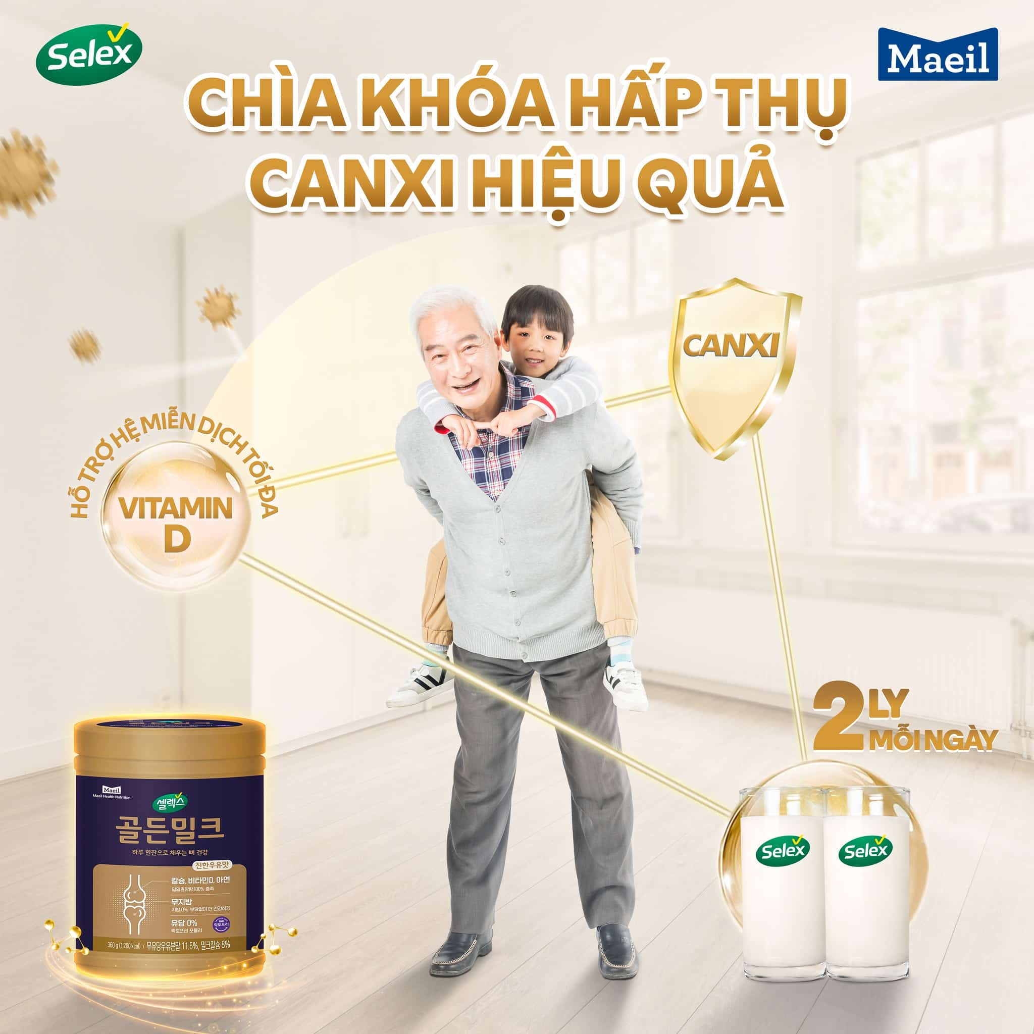 Thành phần sữa Hàn Quốc Golden Milk Calcium