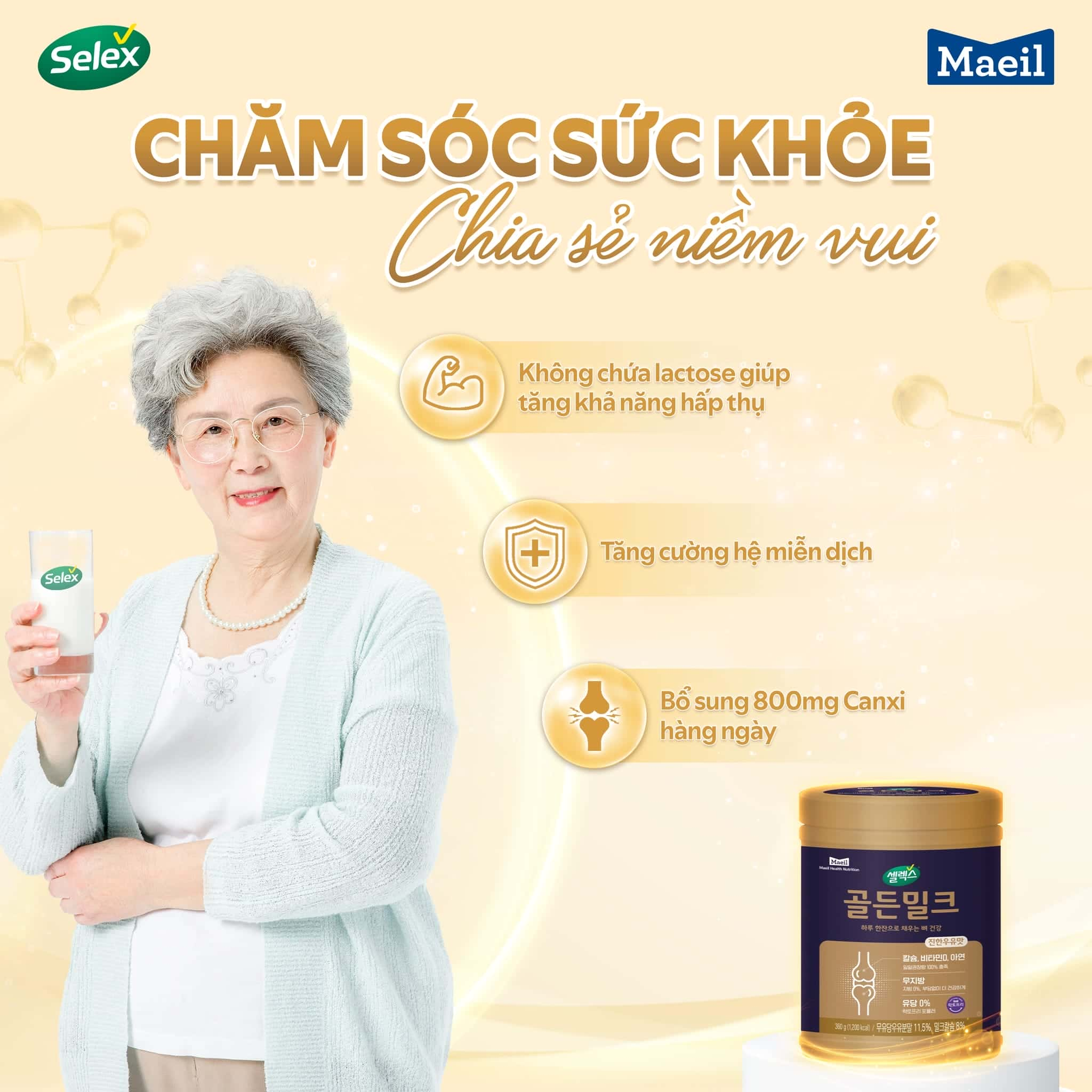 pha sữa Selex Golden Milk 