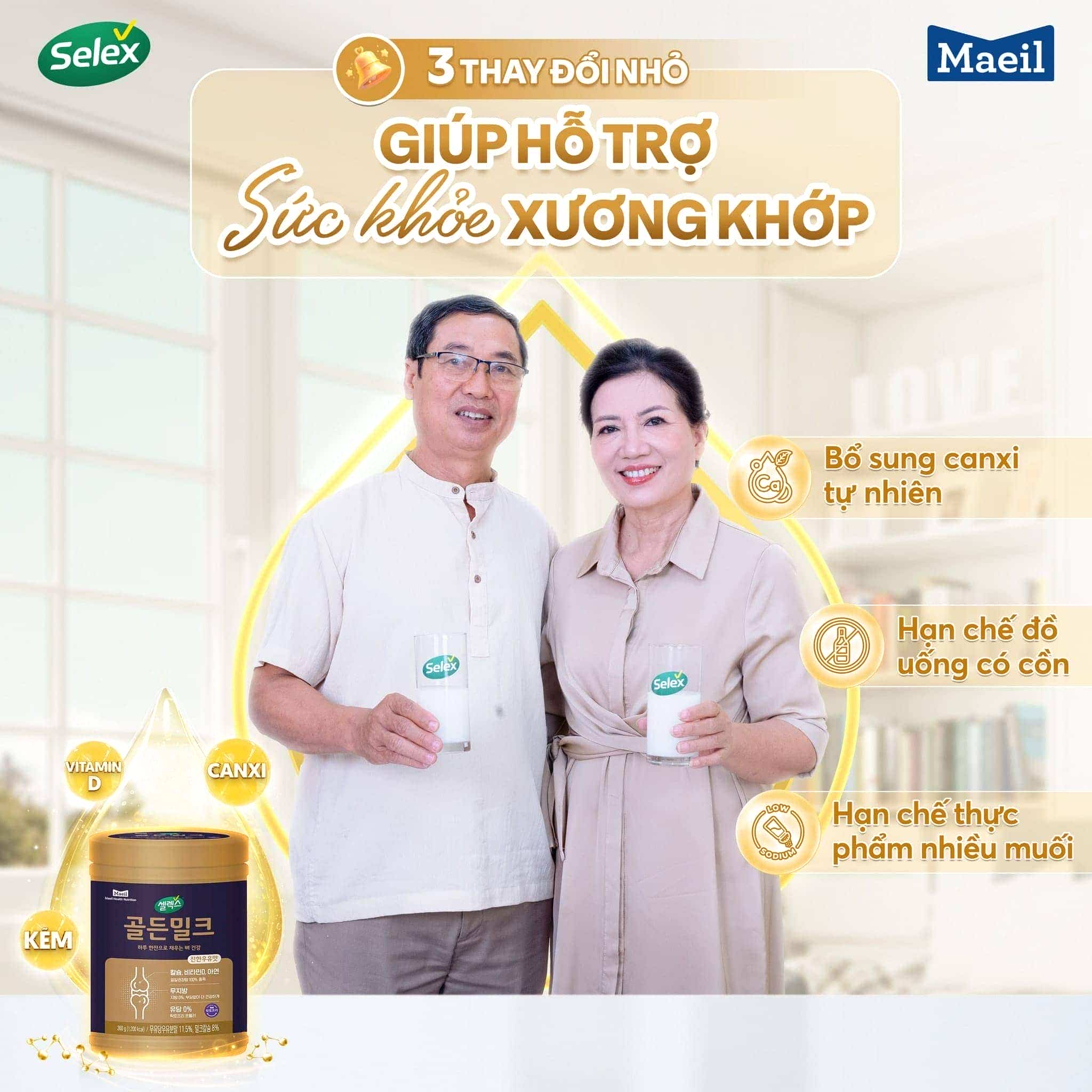 Review sữa xương khớp Hàn Quốc Selex Golden Milk 